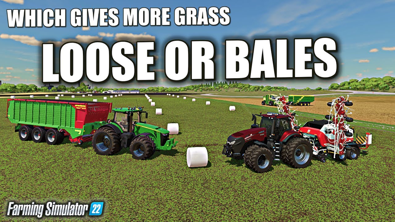 FS22 Test: Which Gives You The Most Product - Loose Grass or Bales ? Farming Simulator 22