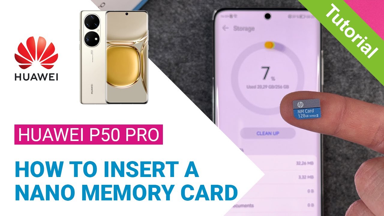 Huawei P50 Pro - How to insert a Nano Memory Card • 💾 • 📱 • 📈 • Tutorial