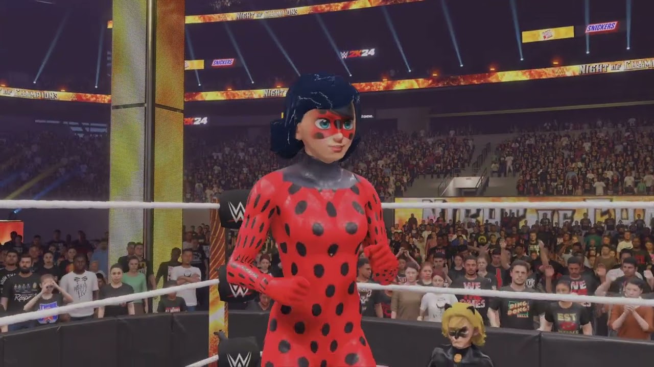 WWE 2K24 - Ladybug W/ Cat-Noir VS Karai for WWE Raw women Champion