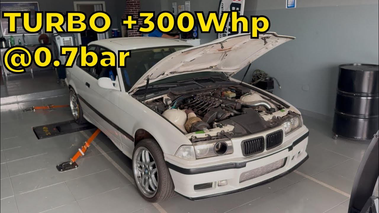 BMW 325i E36 TURBO NO DINAMOMETRO!!! 0.7bar MAIS DE 300 WHP