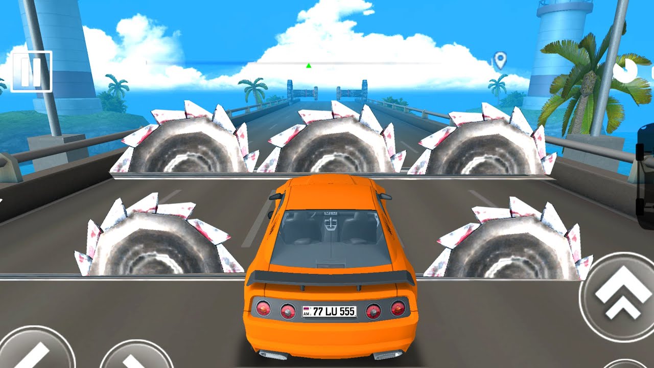 DEADLY RACE #27 Orange Sport Car Speed Bumps Challenge 3d Gameplay Android IOS