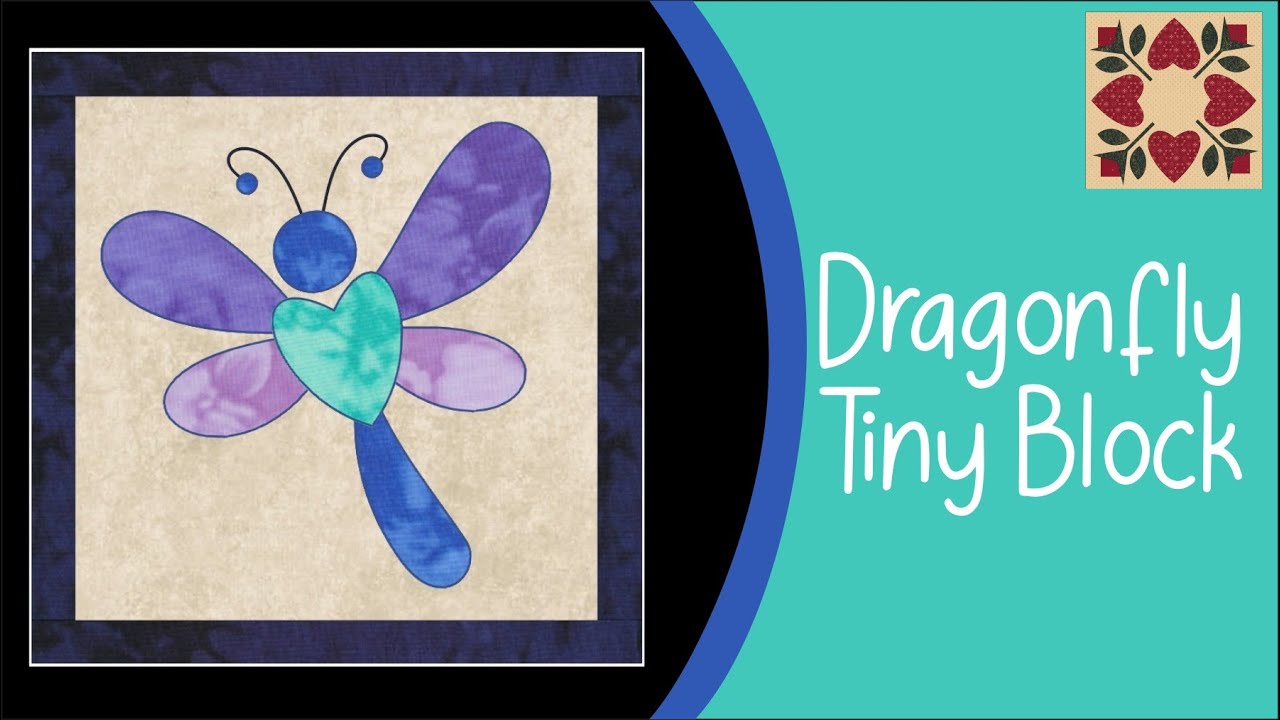 Dragonfly Applique Tiny Quilt Block -  7