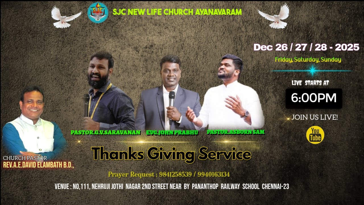🔴LIVE | ( 26-12-2025 ) Special Meeting Day -1 | Pastor.G.V.Saravanan |