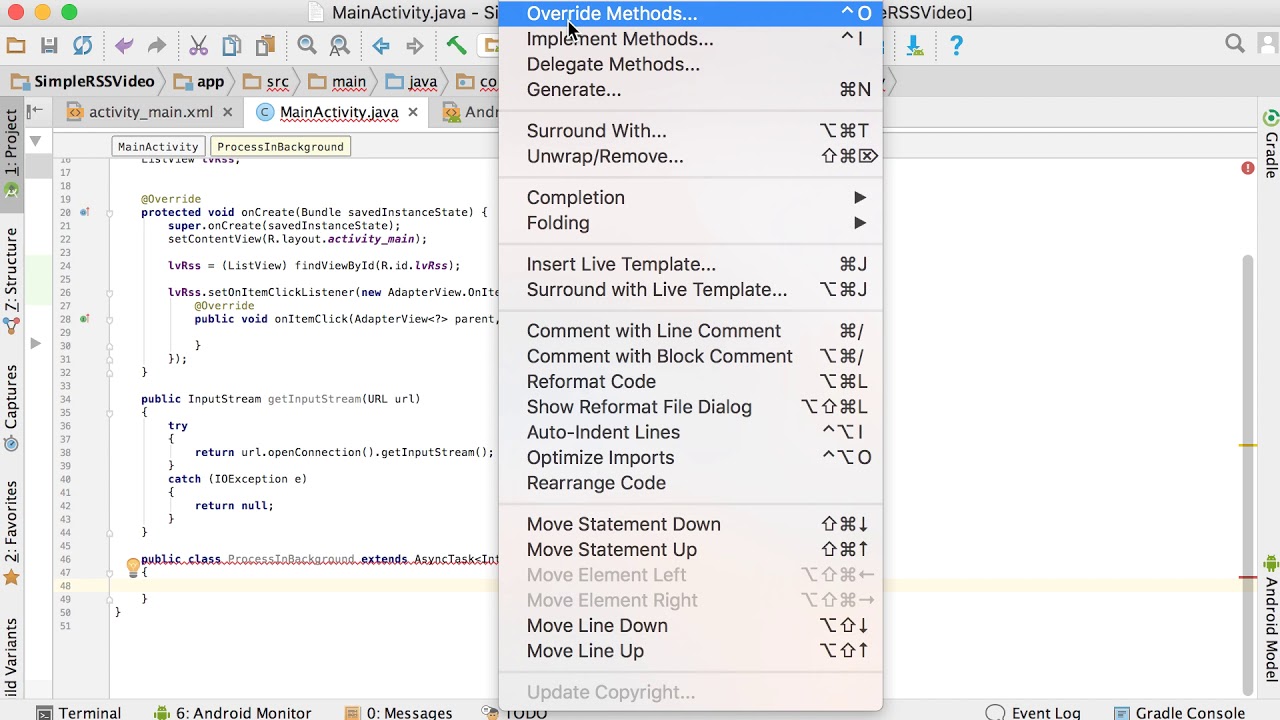 33 - Reading data from RSS feed (Android)