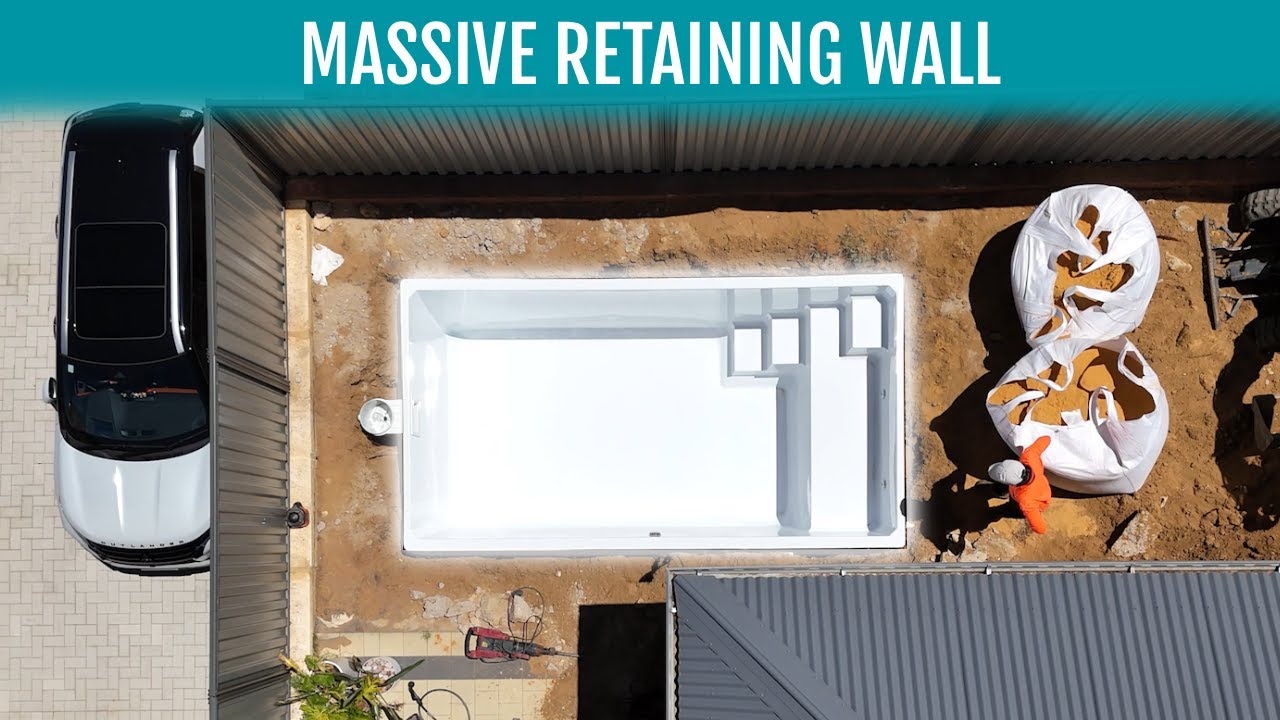 Installing a Pool Against a Massive Retaining Wall | Villa Plunge Pools