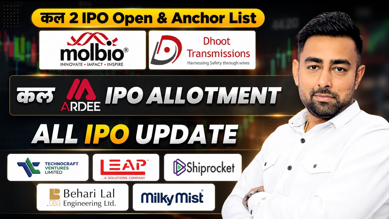 Dhoot IPO Anchor List | Molbio IPO Anchor | Ardee IPO Allotment | All IPO Updates | Jayesh Khatri 