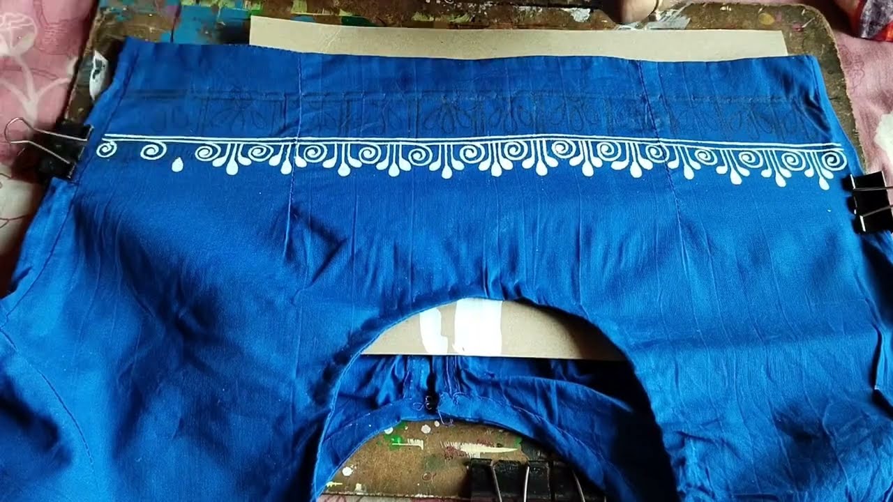 Hand printed blouse #fabric painting