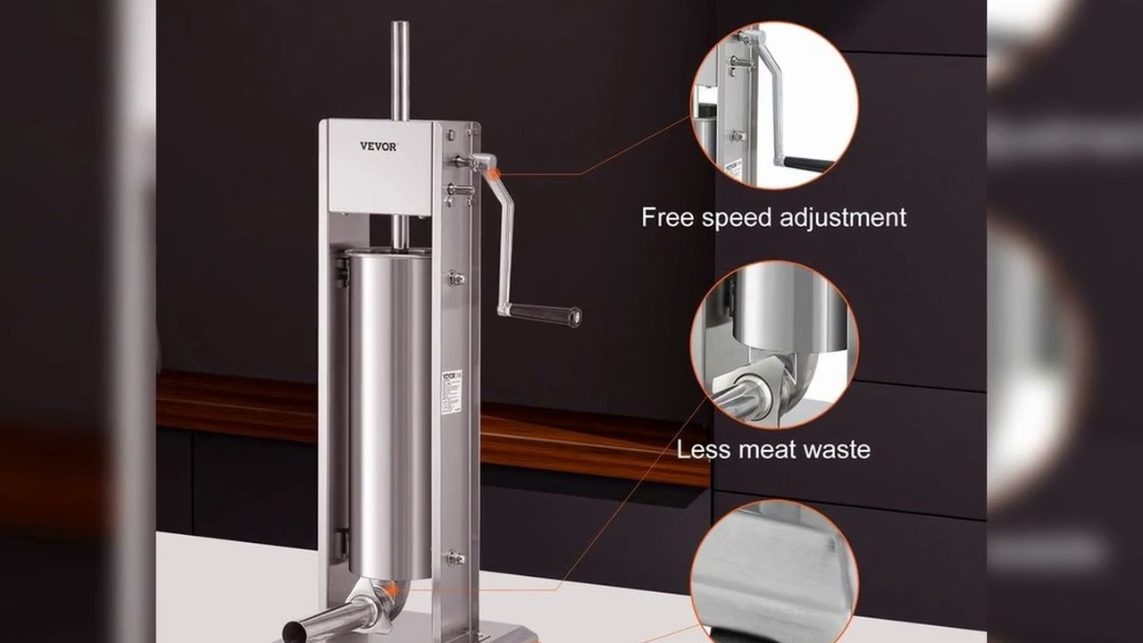 A must-have product! SucceBuy 3 5 7 L Manual Sausage Stuffer Stainless Steel Making Sausage Vertic