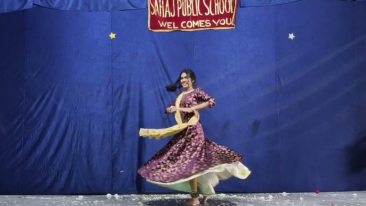 Sajda Kathak Performance |Teri Kali Ankhiyon Se | School Cultural Event Sahaj Public School Shajapur