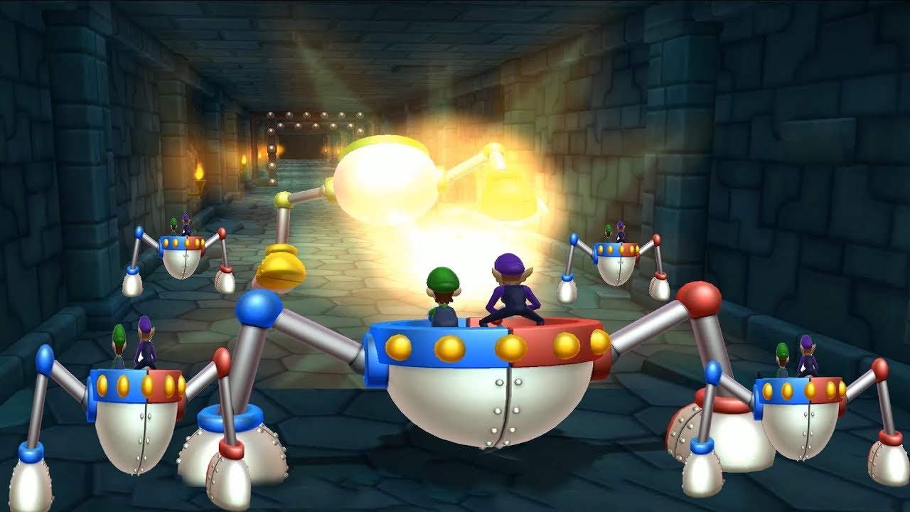 Mario Party 9 - Bowser Jr. Minigames - Luigi vs Waluigi (2 Play)