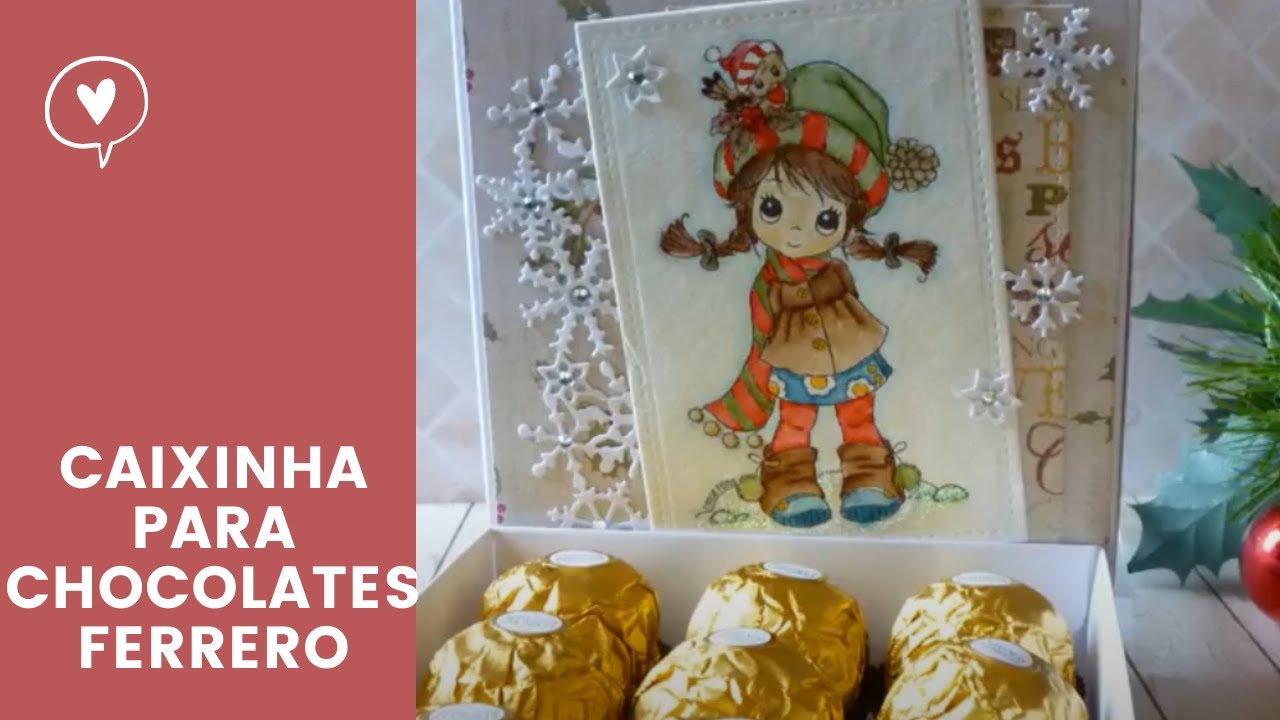 Caixinha para Chocolates Ferrero / Gift Box for Ferrero Chocolates / MaryV Scraps
