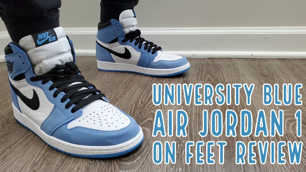 Air Jordan 1 Retro High OG UNC University Blue On Feet Review (555088 134)