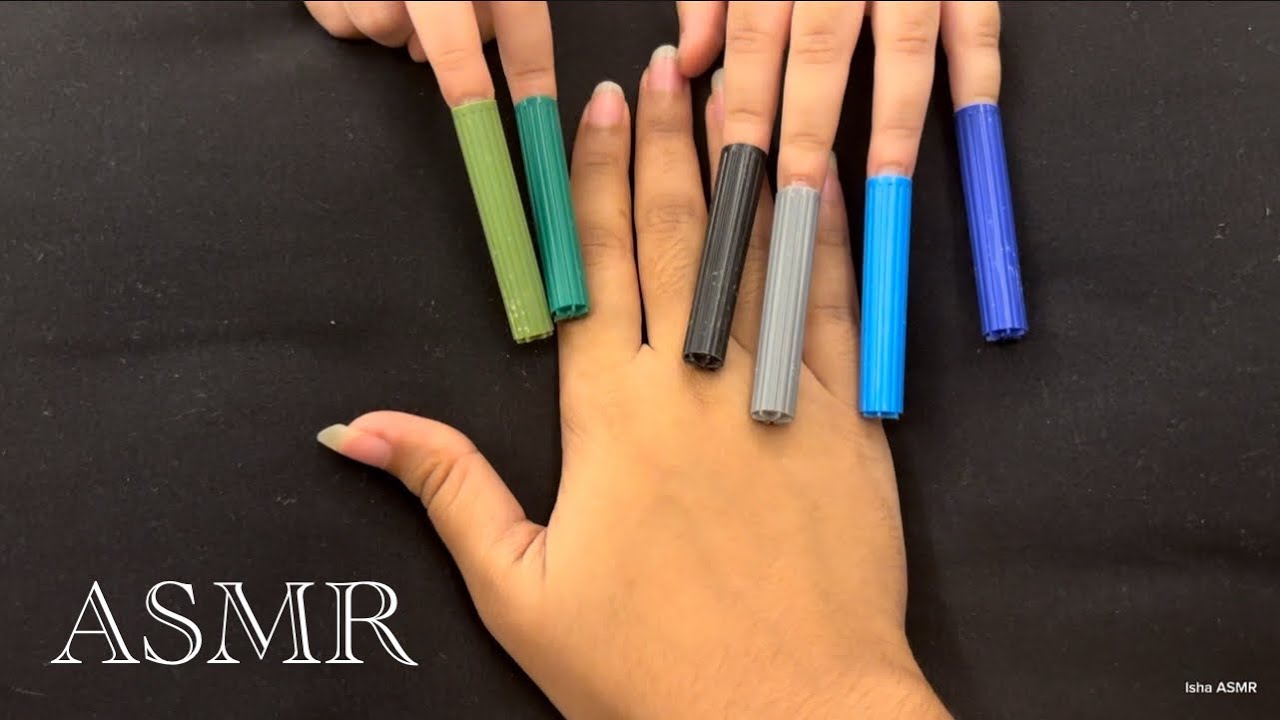ASMR Pen Caps as Nails // Handplay asmr // Hand & Fingers Massage // Pop It Triggers ✨