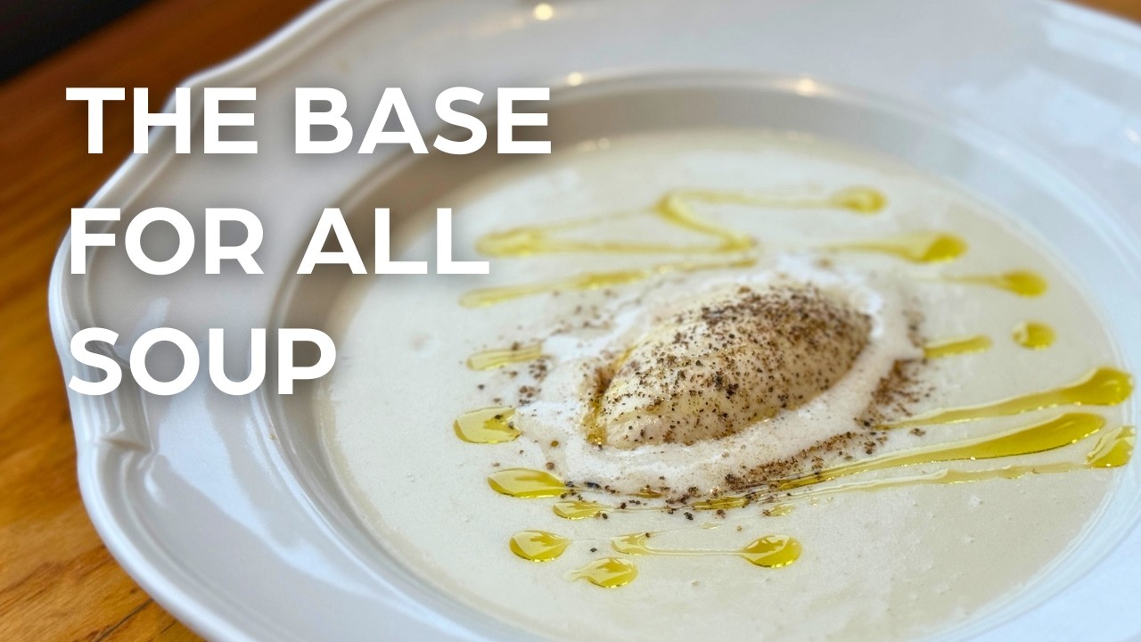 Traditional White Rice Soubise Soup Technique | Adam Byatt