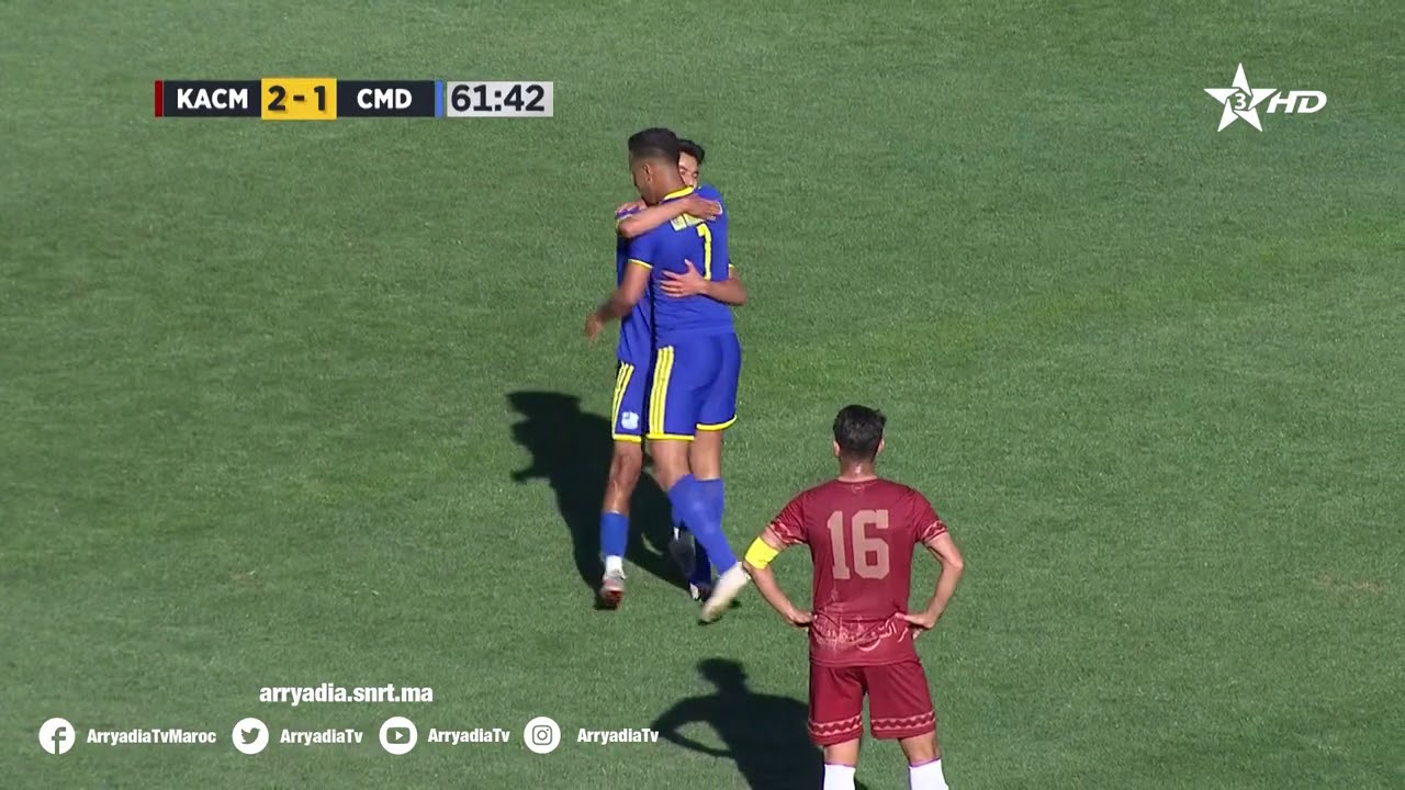الكوكب المراكشي 2-1 مولودية الداخلة هدف يوسف تقي الله في الدقيقة 62