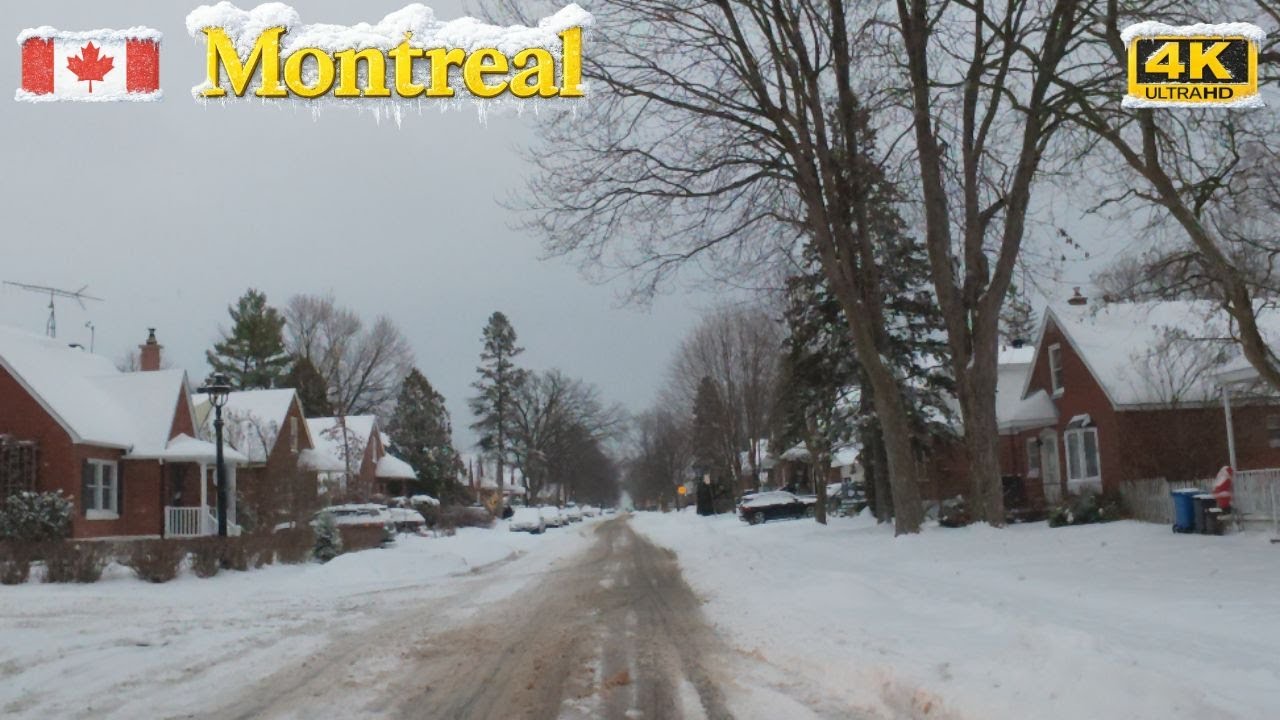 [4K] Slippery Snowy Morning Drive in Montreal ❄️ | No Edit, Raw Footage