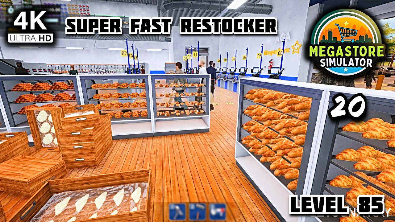 Megastore Simulator 4K #20 Level 85 Maxed Warehouse + Super Fast Restocker MOD Gameplay +Reshade