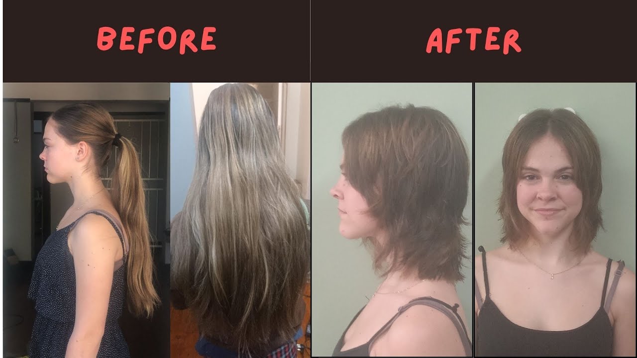 Two young blond sisters cutting their long hair short together #haircutforlonghair #ladieshaircut