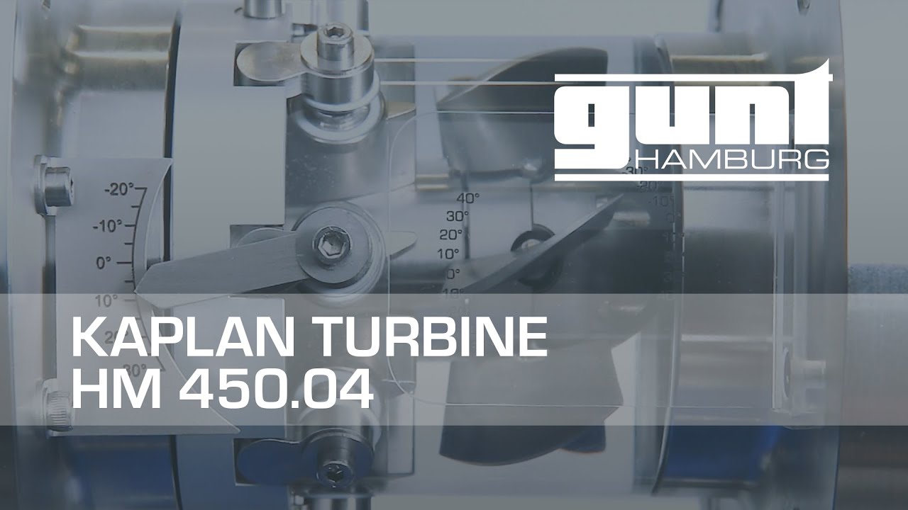 Adjustment options of the Kaplan turbine HM 450.04 from GUNT