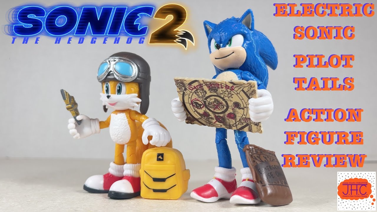 Sonic the Hedgehog Movie 2 ELECTRIC SONIC PILOT TAILS Jakks Pacific Action Figure Review Map Gizmo