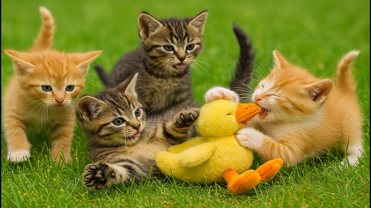 Sweet Little Kittens Exploring the Grass &ndash; Cute Meows & Beautiful Footage