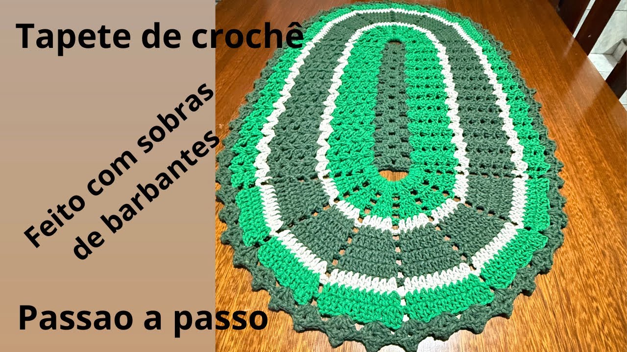 Tapete de crochê com sobras de barbante 