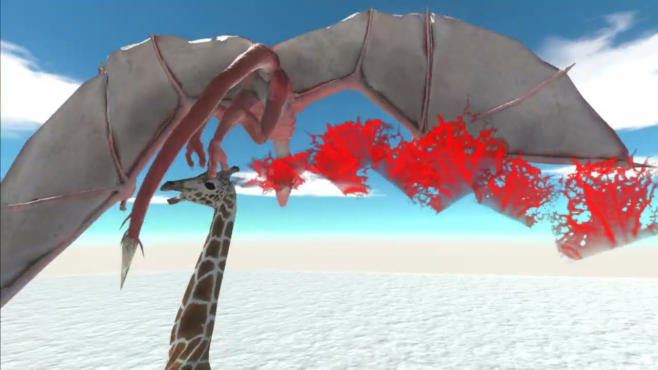 🐉🦒 Mythical Clash: Dragon vs. 2 Giraffes in Animal Revolt Battle Simulator 4K 2024!