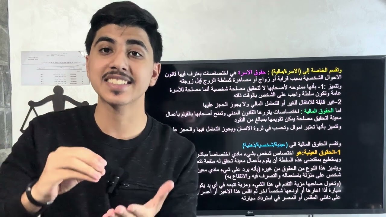 انواع الحقوق | مدخل الى علم القانون | قصي ادريس