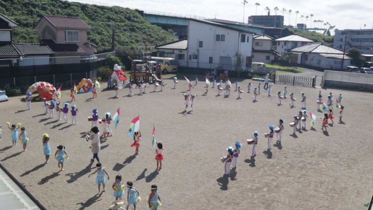 せいぐう保育園　令和７年度　マーチング練習風景：2曲目（２階撮影）