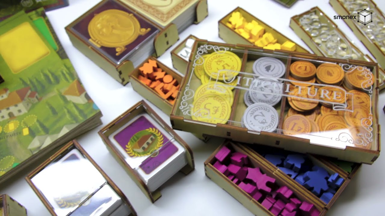 Viticulture Essential Edition with all Expansions Organizer Made of Wood / Best Board Game Insert
