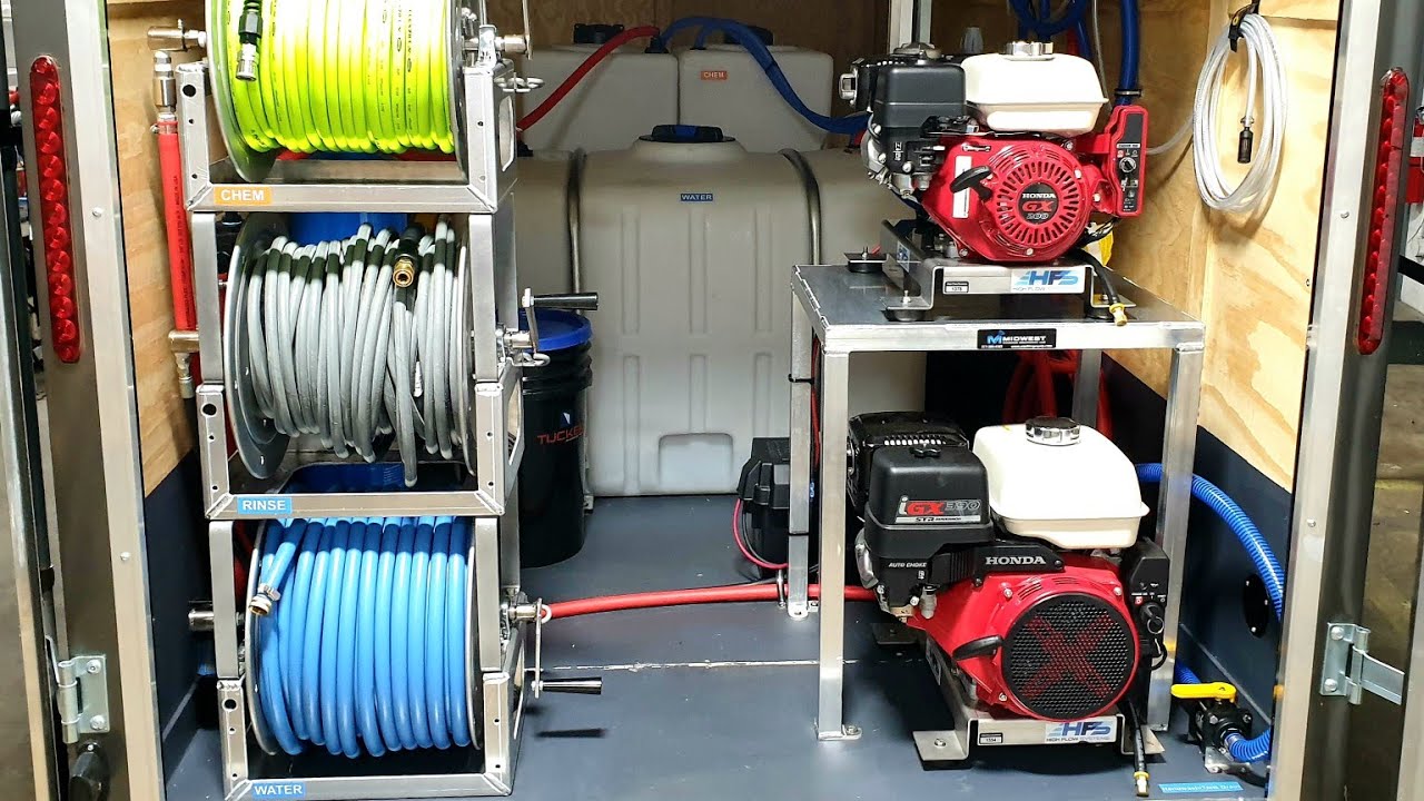 Soft wash & pressure wash enclosed trailer build