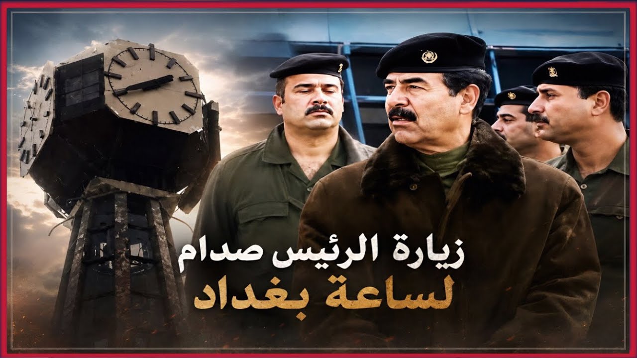 صدام حسين يتجول داخل مبنى ساعة بغداد عام 1994  م FULL HD