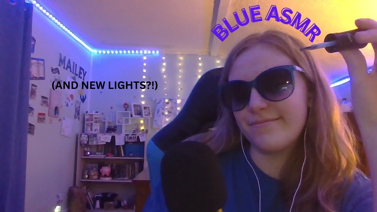 Satisfying Blue ASMR (New lights and even better tingles! No talking)