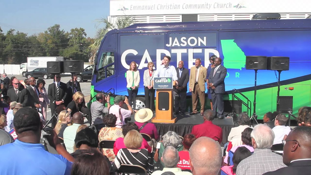 President Jimmy Carter and grandson Jason Carter visit Columbus Georgia