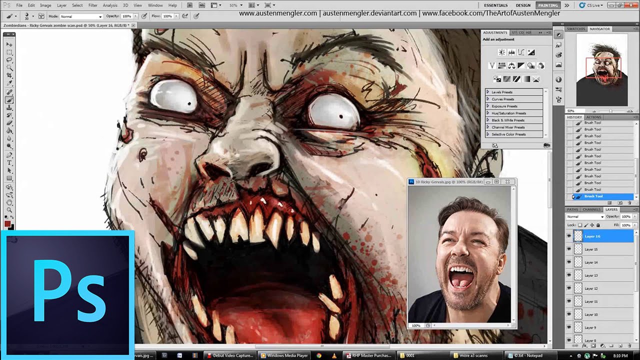 RICKY GERVAIS - Photoshop Process with Commentary