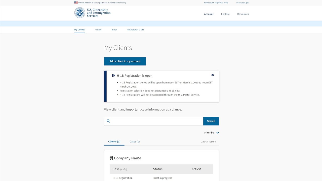H-1B Electronic Registration Process: Attorneys and Representatives