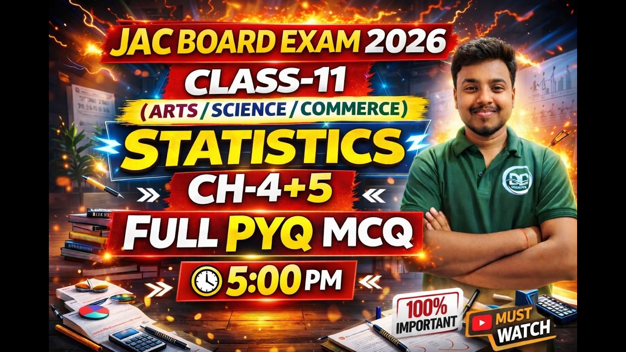 CLASS-11th | JAC BOARD 2026 | STATISTICS | CHAPTER - 4+5 | ONE SHOT | PYQ |By-Dharmendra Sir