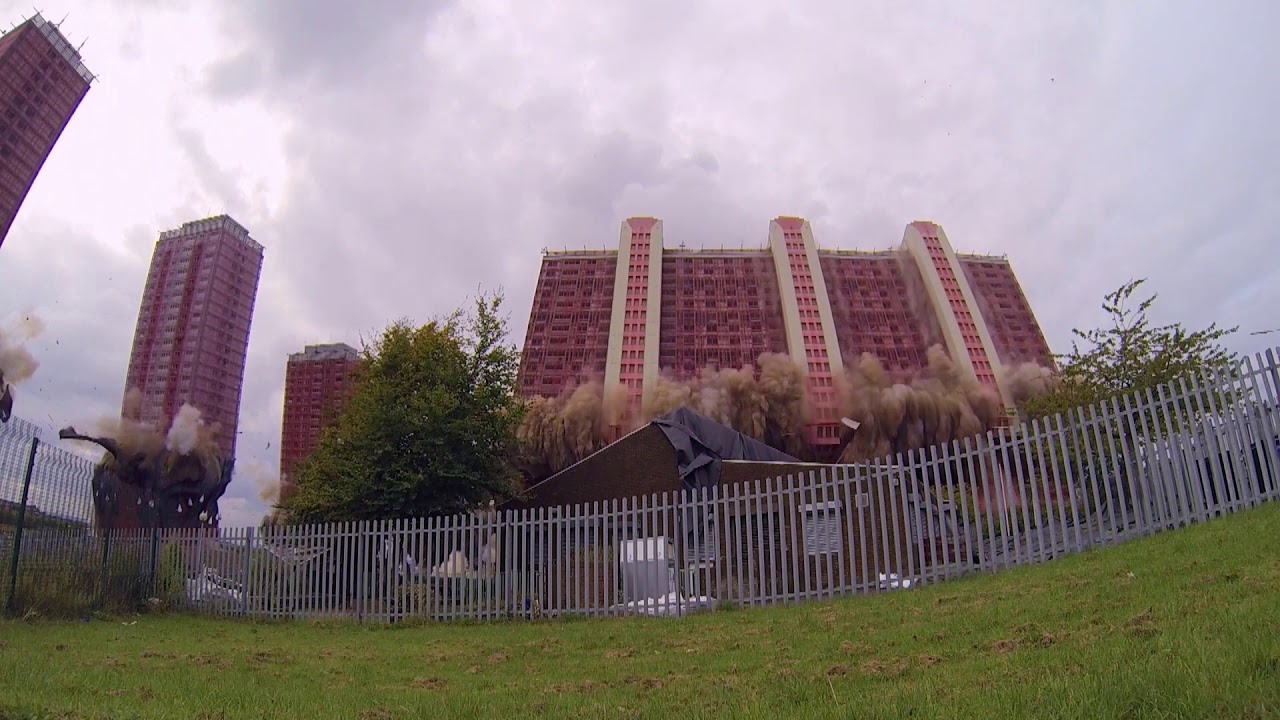 Red Road Flats exploading