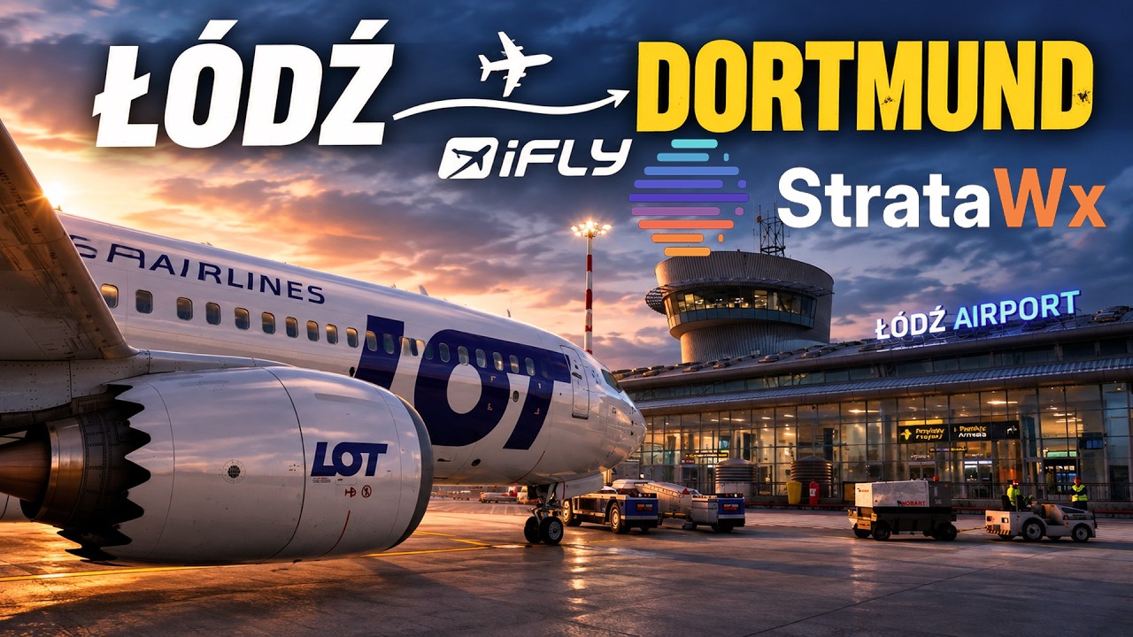 MSFS24 🔴STRATA WX SYSTEM POGODOWY LOT TESTOWY PMDG 737 800 Ł&Oacute;DŹ - DORTMUND