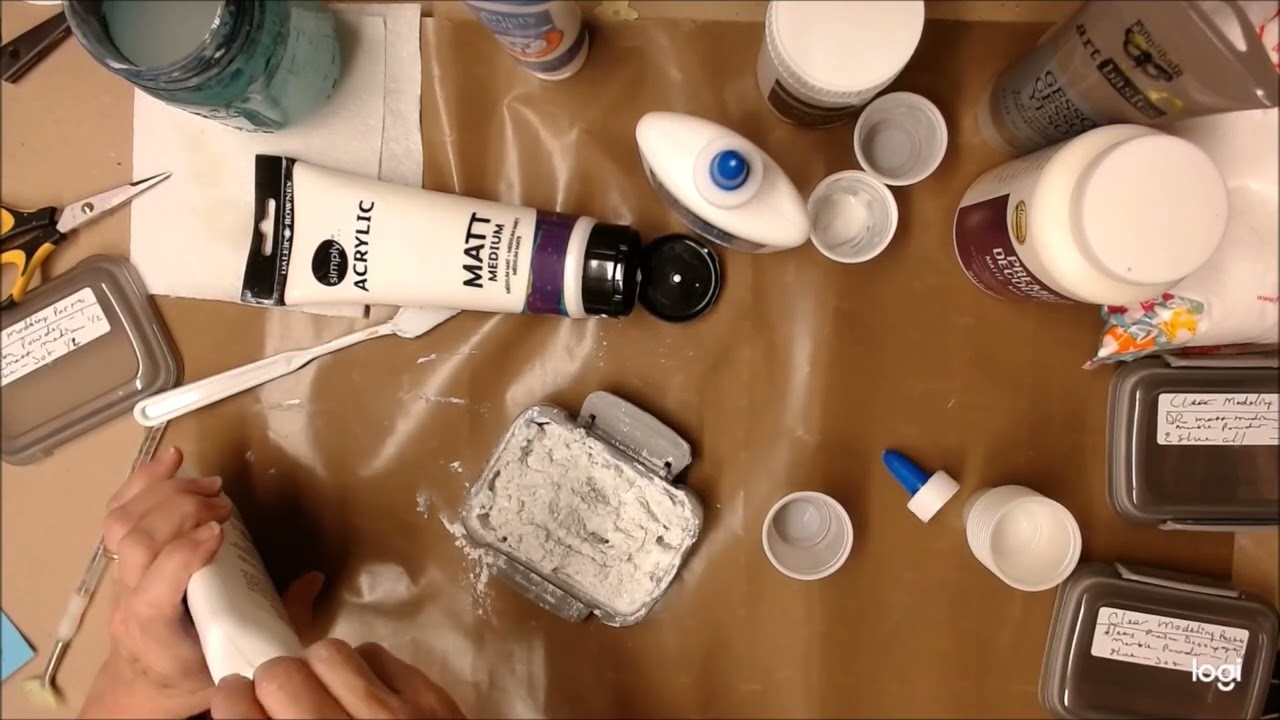 DIY Modeling Paste and Watercolor Ground