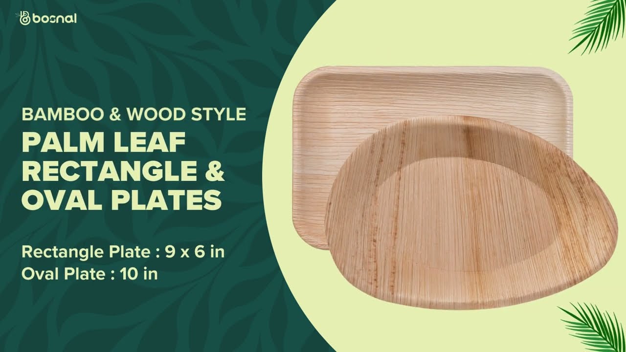 Eco-Friendly Palm Leaf Rectangle & Oval Plates &ndash; Sustainable & Stylish Tableware!