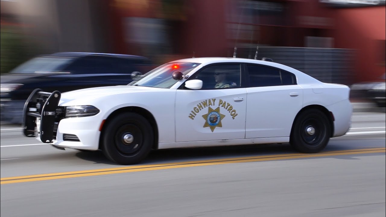 Rare White Charger! CHP Responding Code 3 to a Vehicle Accident