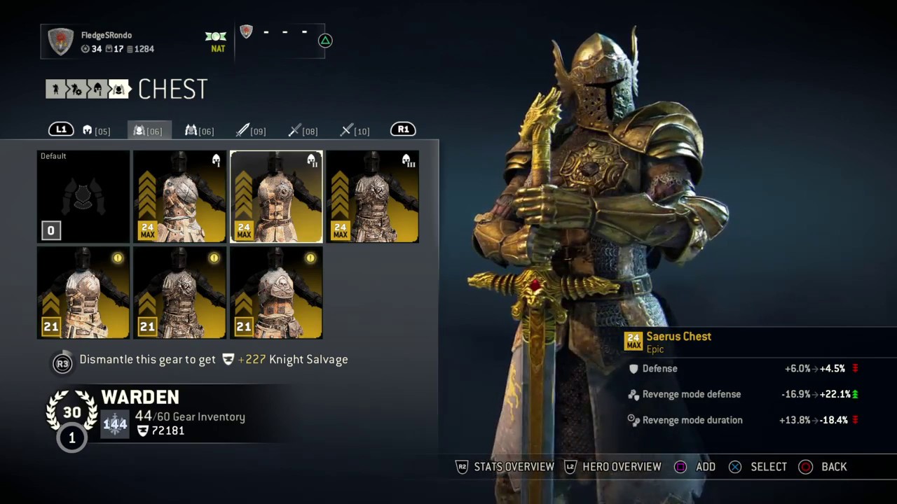 For Honor - Quick Look at Epic Gear for Warden