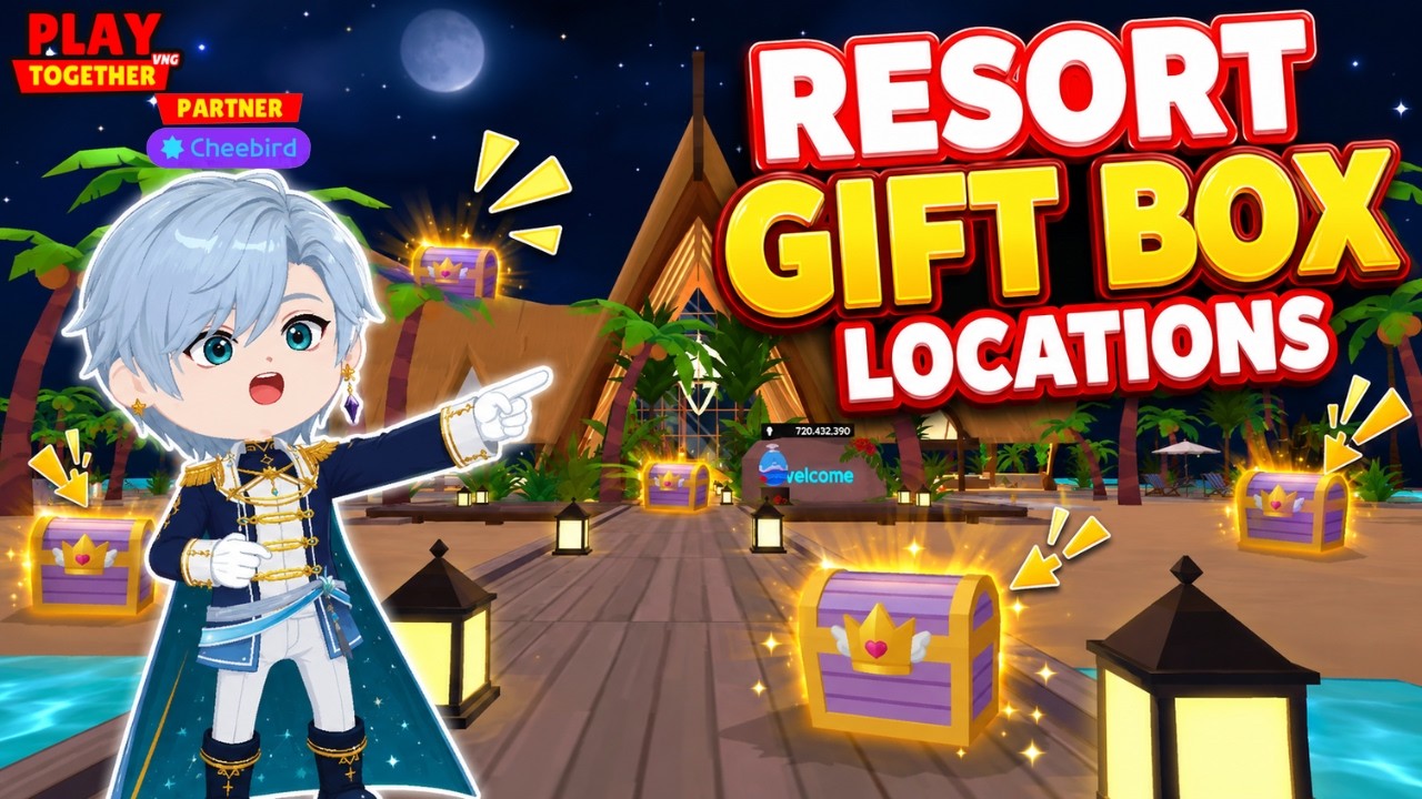 ALL LOCATIONS OF GIFT BOXES AT RESORT (Play Together Game)