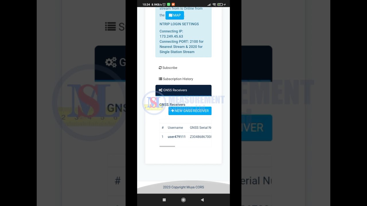 How to register a GNSS Receiver on Muya CORS website