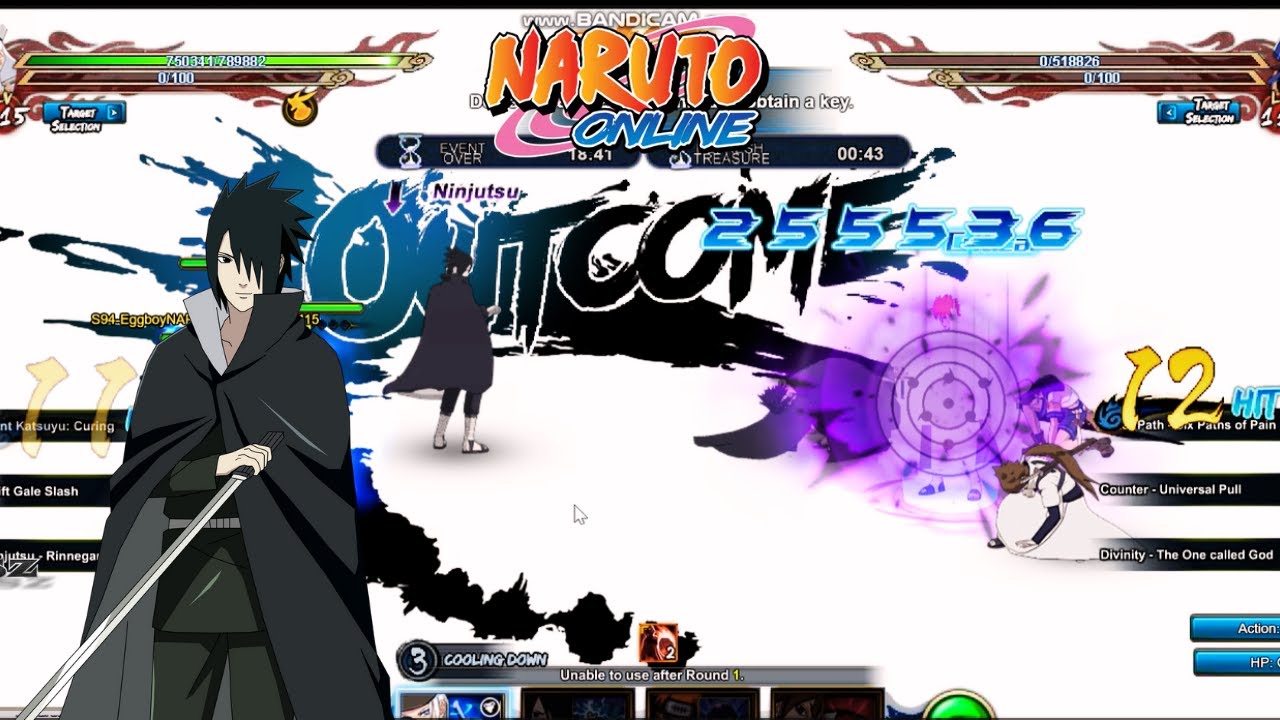 Naruto Online - Sasuke Shinden META is Online Non Arena Gameplay