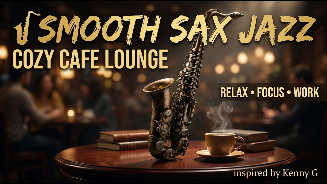Smooth Jazz Saxophone 🎷 Cozy Coffee Shop Ambience for Work, Study & Relax