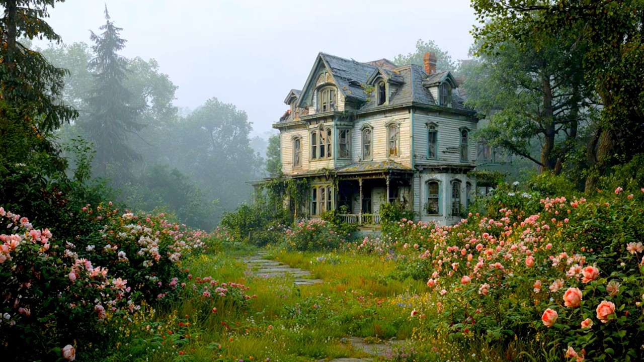 Abandoned Victorian House Ambience and Music | soft piano, and distant birdsong