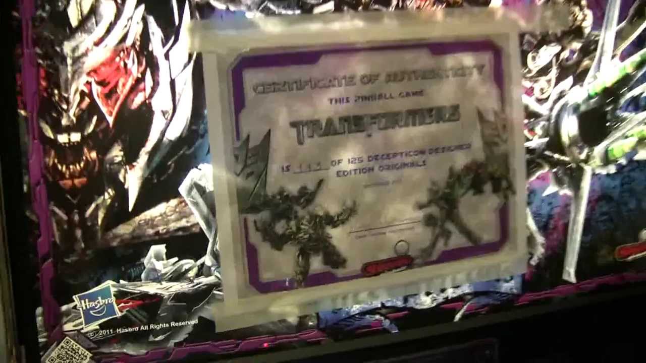 #406 Stern TRANSFORMERS DECEPTICON Pinball Limited Edition #113 of 125 Made! TNT Amusements