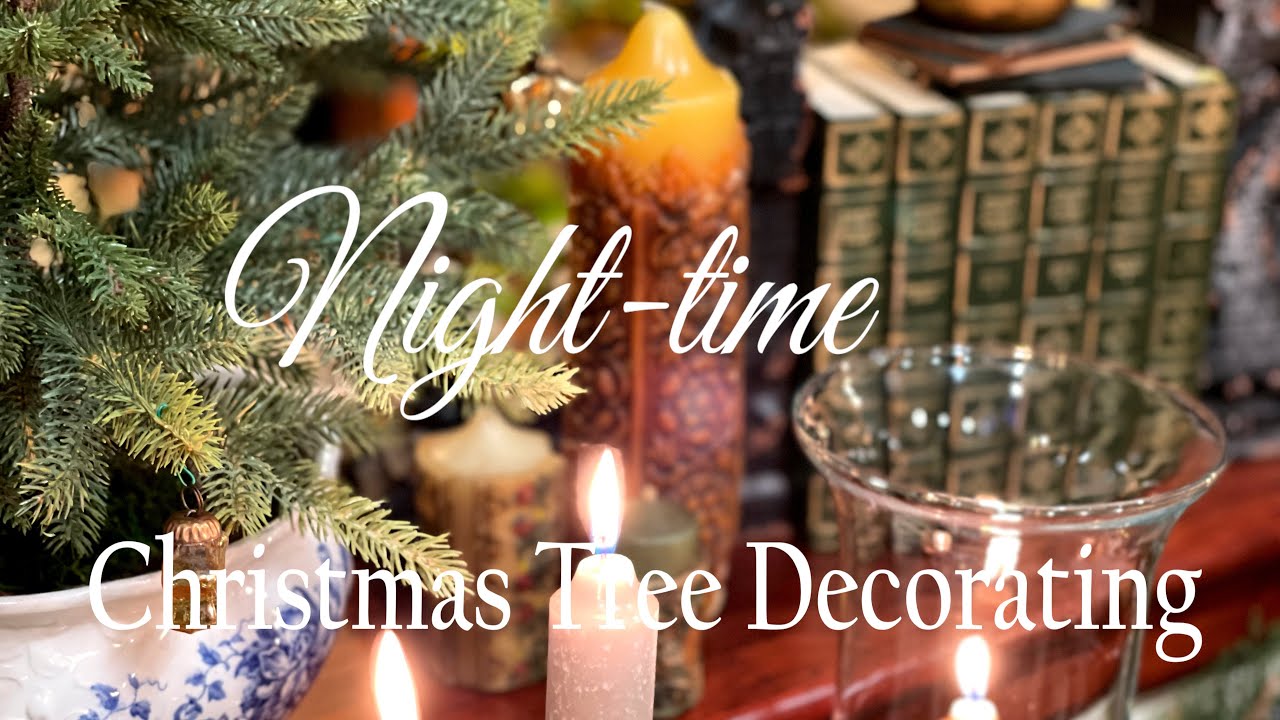 ***CHRISTMAS TREE DECORATING*** | CHRISTMAS IDEAS USING BLUE & WHITES, CANDLES, CLOCKS, & OLD BOOKS